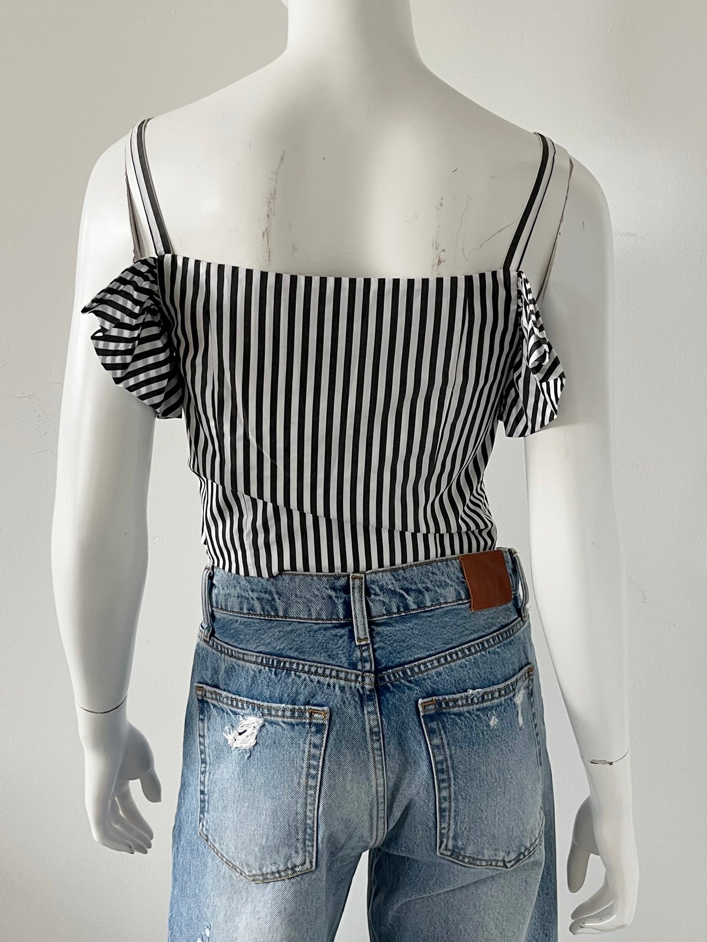 Striped Ruffle Top Size Small