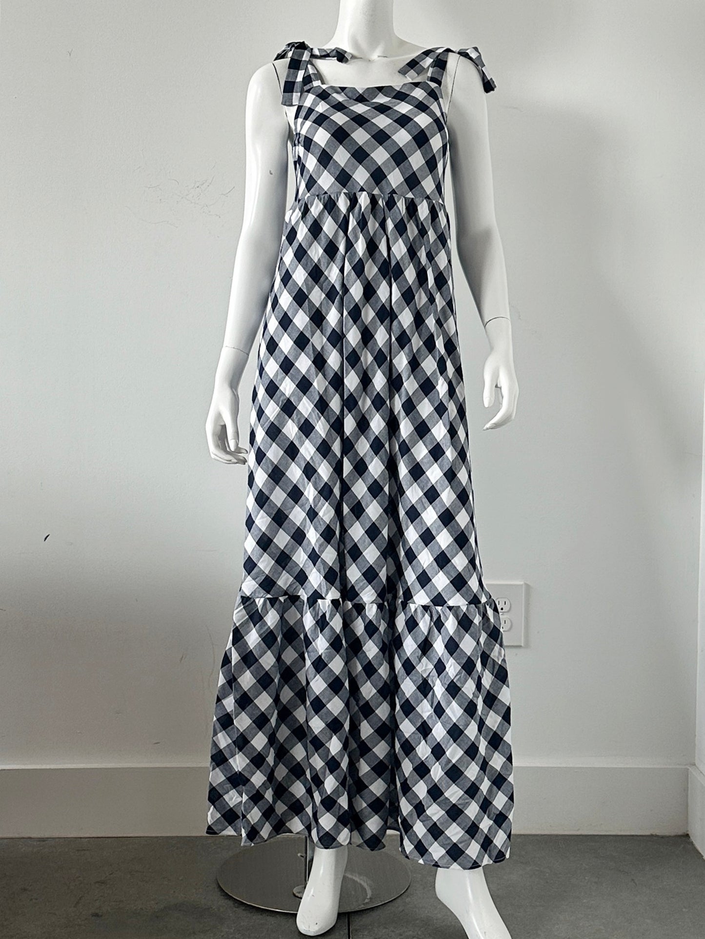 Bridgette Gingham Maxi Dress Size Small