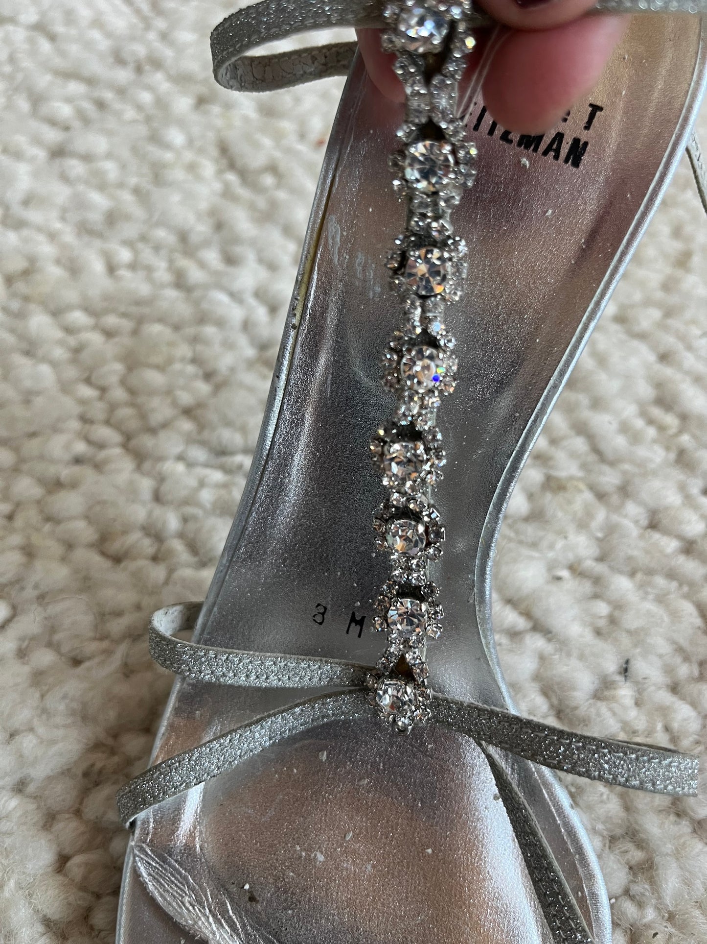 Rhinestone Embellished Stiletto Heels Size 8