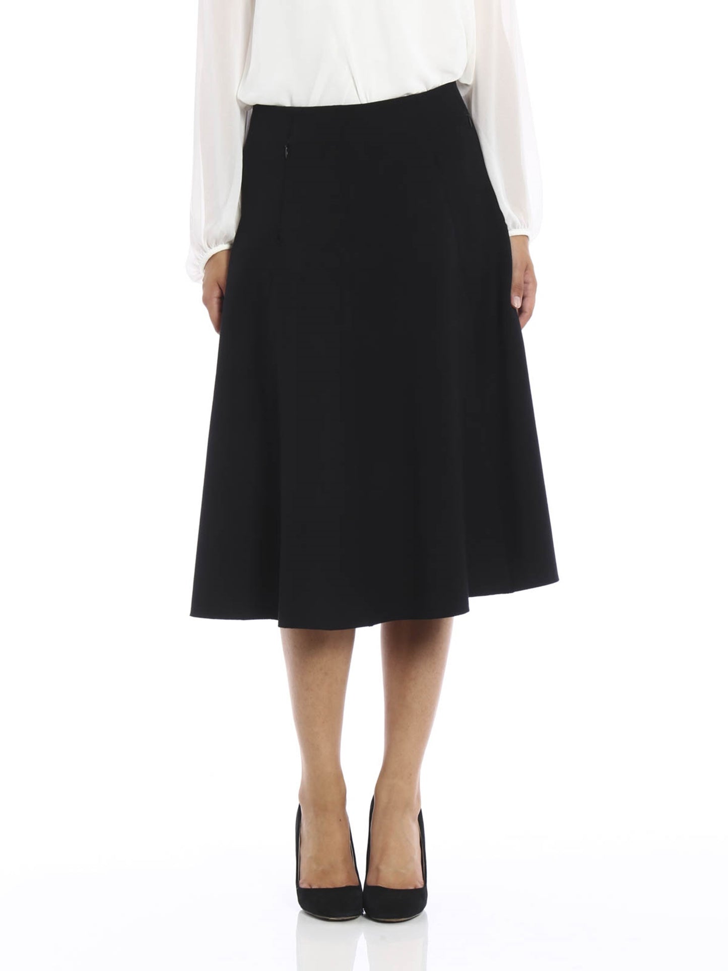 Flared Jersey Midi Skirt Size XS