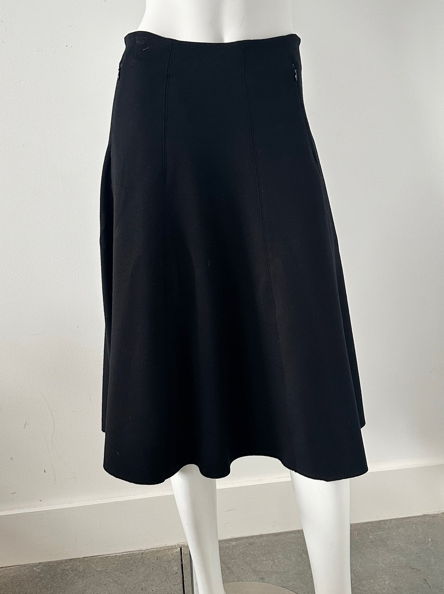 Flared Jersey Midi Skirt Size XS