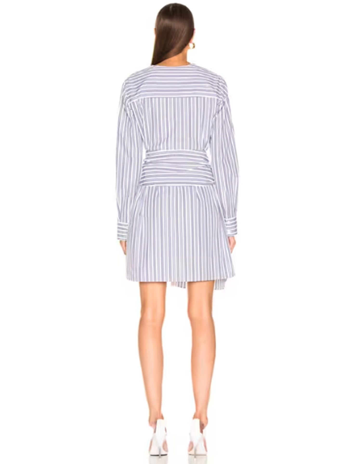 Liam Striped V-Neck Shirtdress Size 0