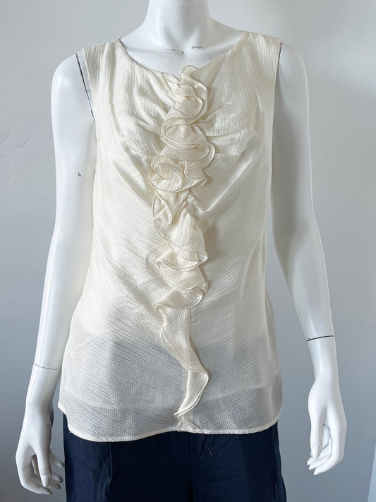 Silk Ruffle Front Blouse Size 4