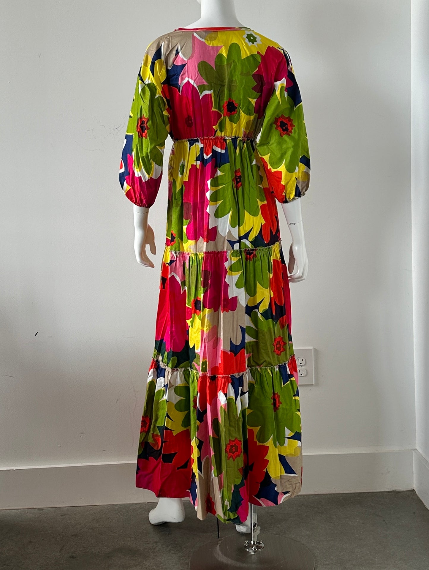 Yucca Cotton Floral Maxi Dress Size Small