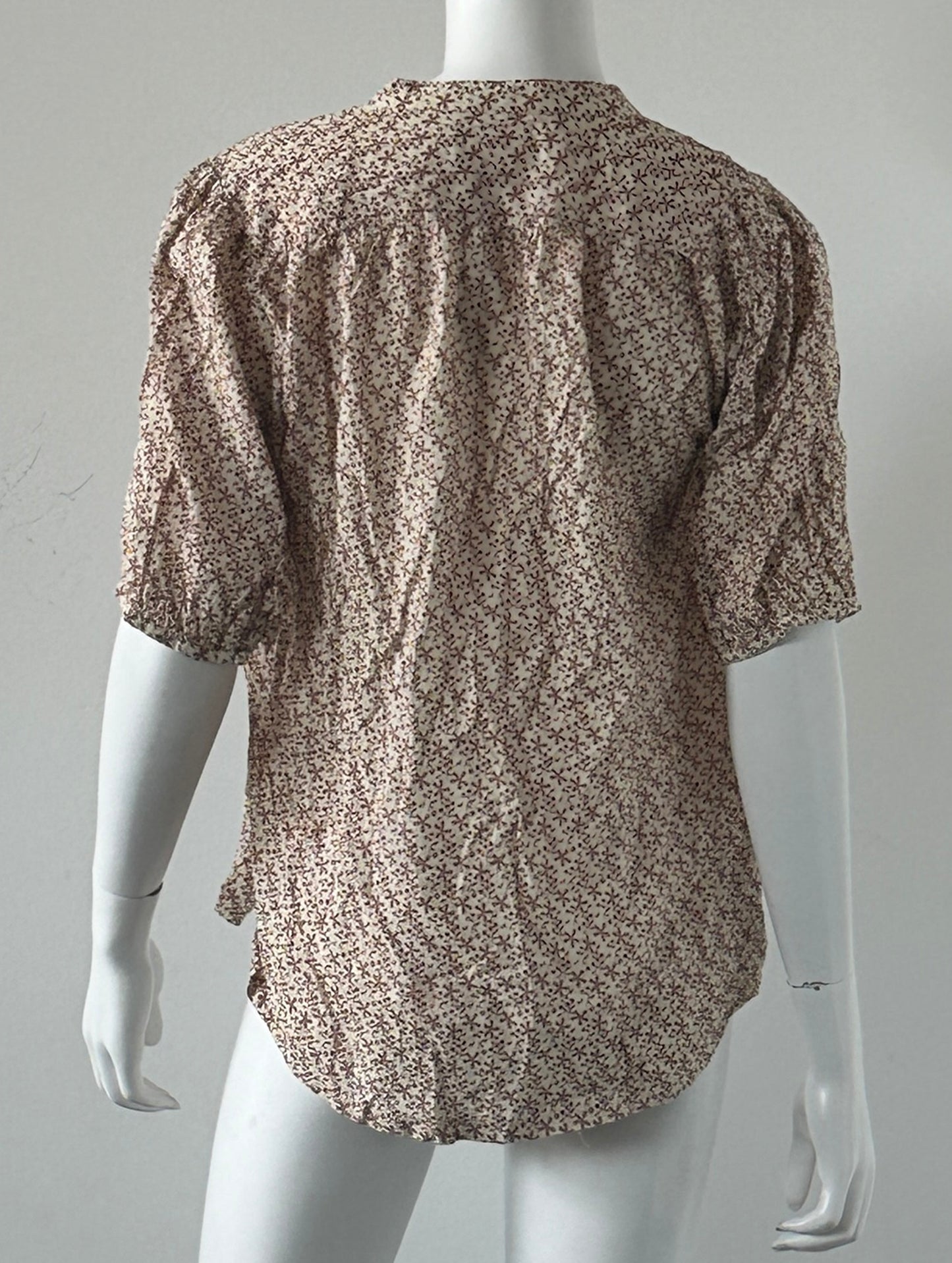 Printed Short Sleeve Cotton Top Size Small