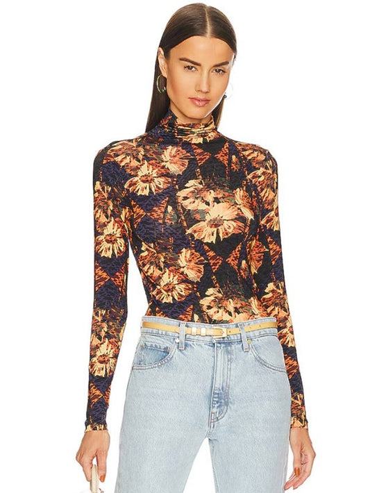 Aurelia Printed Turtleneck Size Small