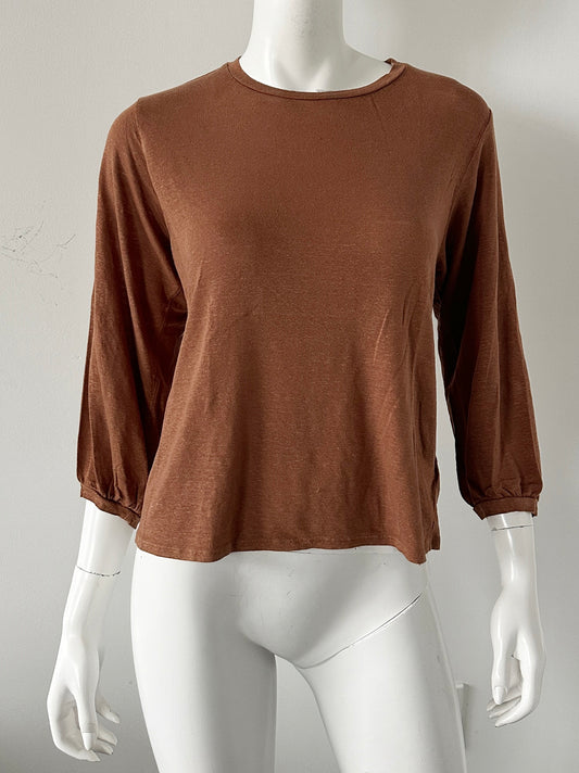 Crew Neck Puff Sleeve Top Size XS