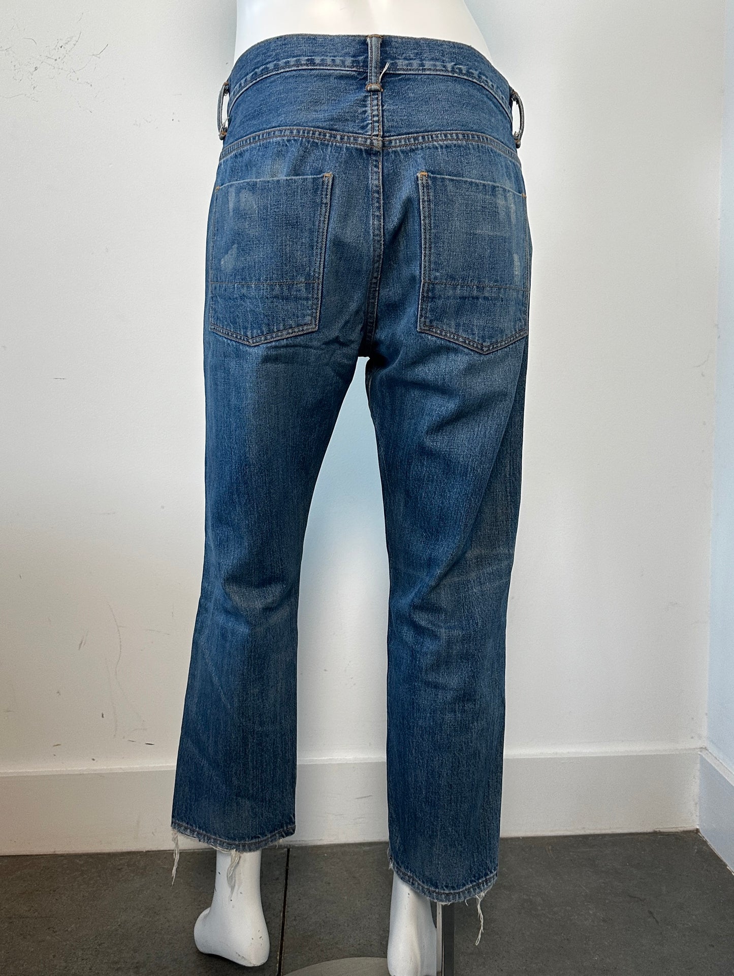 Relaxed Cropped Straight Leg Jeans Size 28