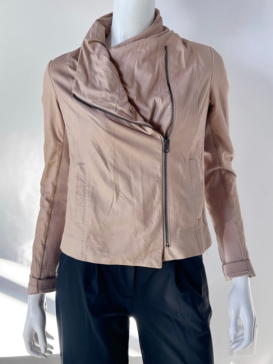 Leather Shawl Collar Jacket Size Small