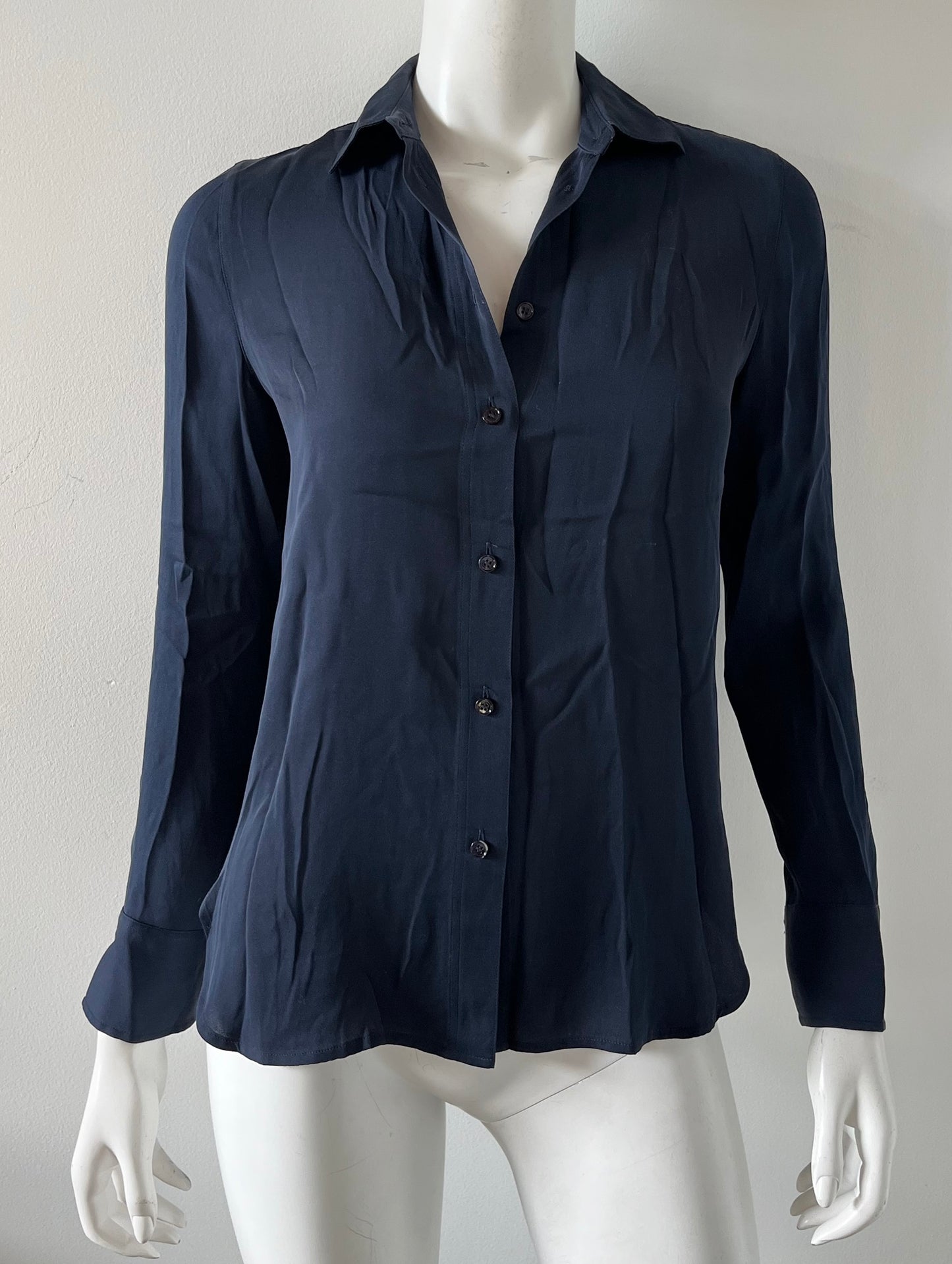 Slim Stretch Silk Blouse Size XS