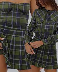 Plaid Puff Sleeve Button Down Size XXS