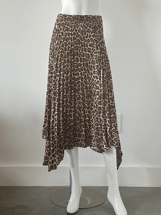 Leopard Asymmetrical Skirt Size Small