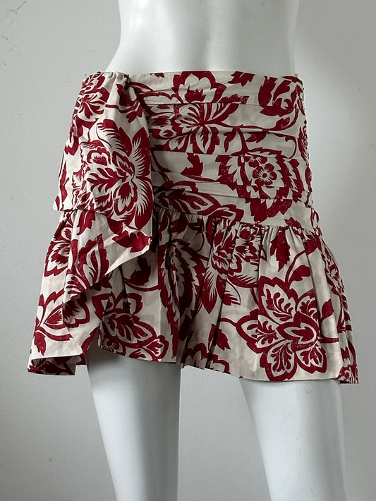 Floral Ruffle Mini Skirt Size Small