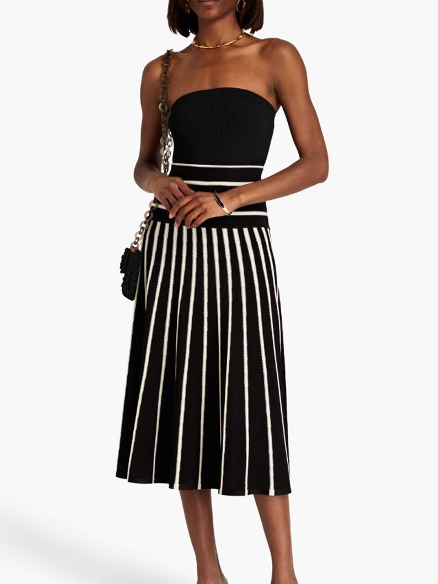 Striped Knitted Midi Skirt Size Medium