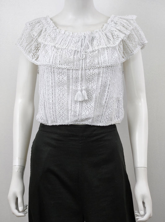 Ruffle Lace Top Size Small