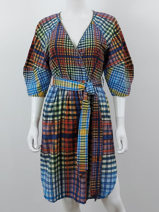 Geometric Wrap Dress Size Small