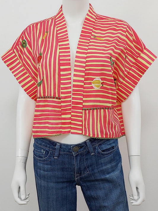 Striped Boxy Jacket Size Small/Medium