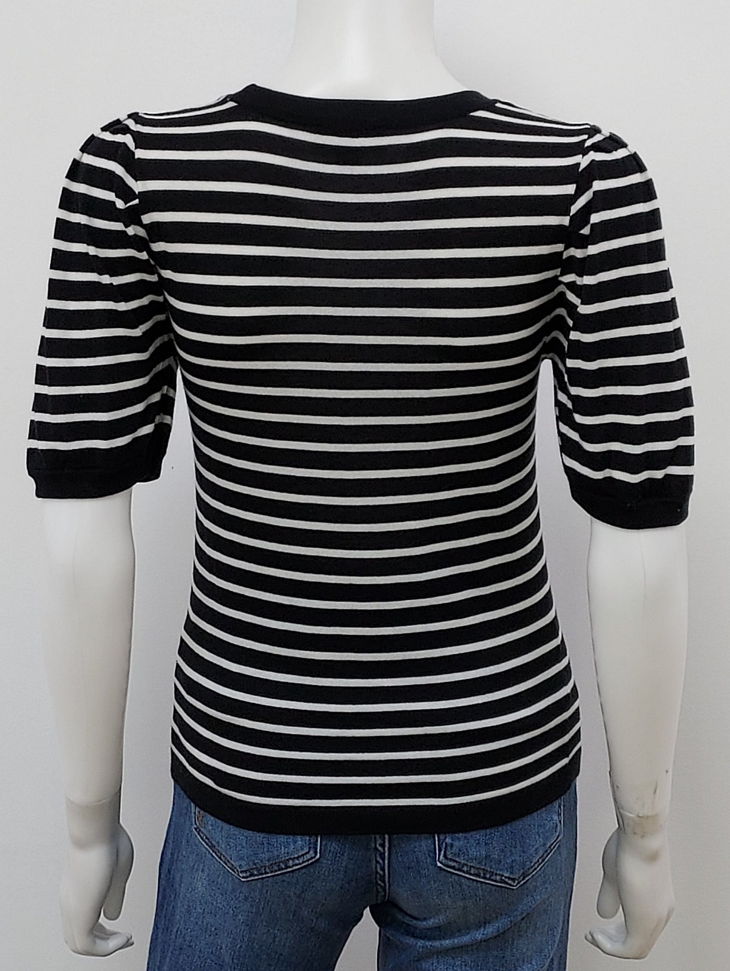 Striped Puff Sleeve Tee Size Small