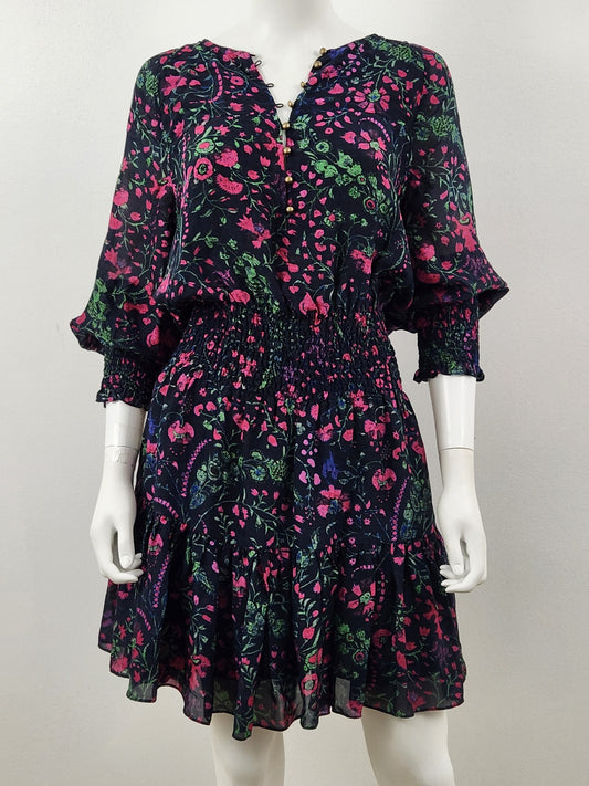 Silk Floral Mini Dress Size Small