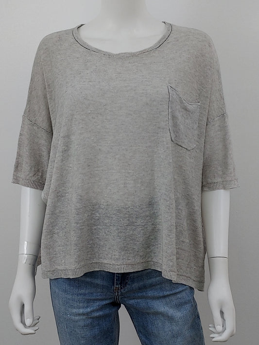 Linen Short Sleeve Top Size Medium