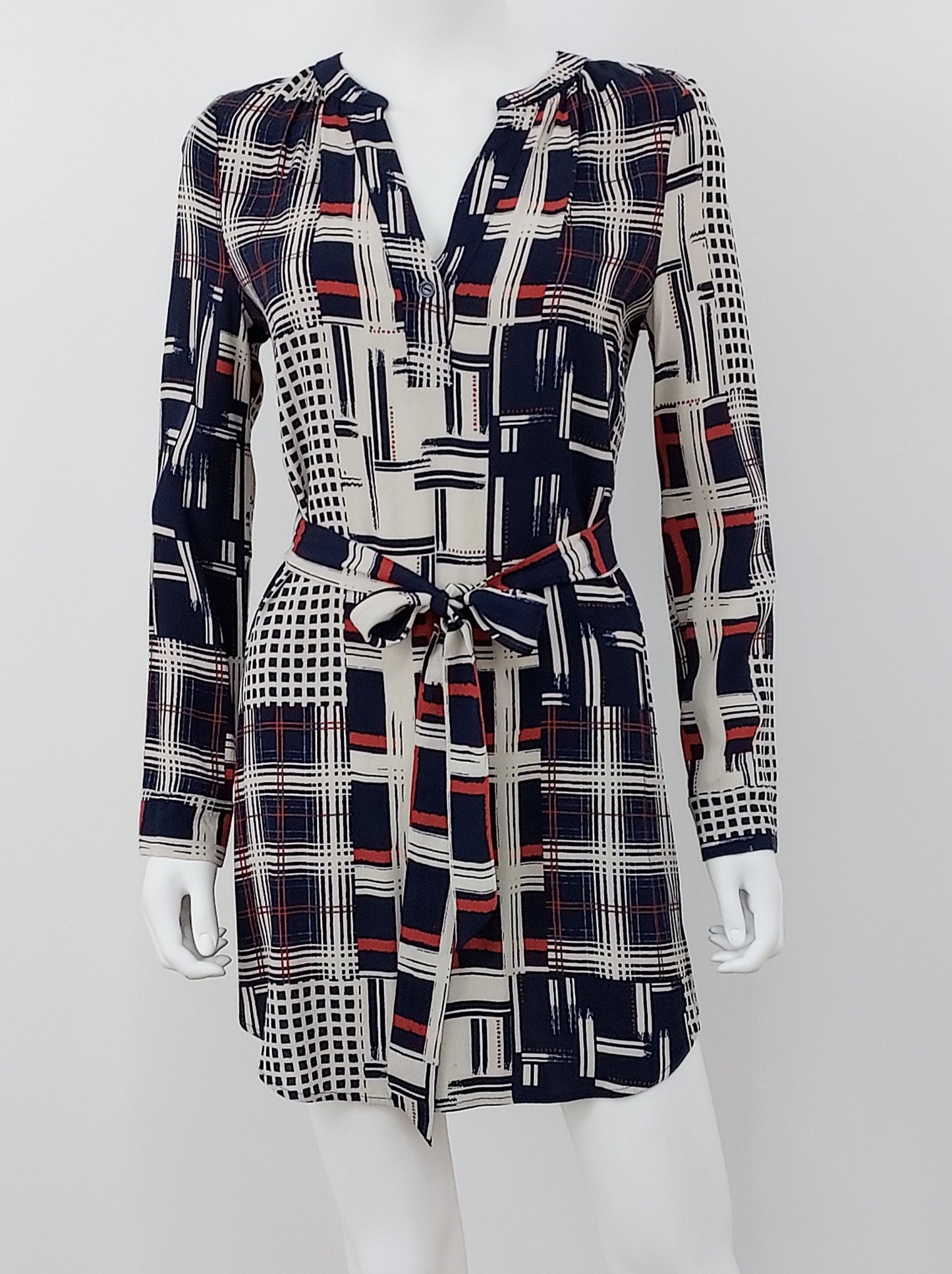 Geometric Print Shirt Dress Size XS